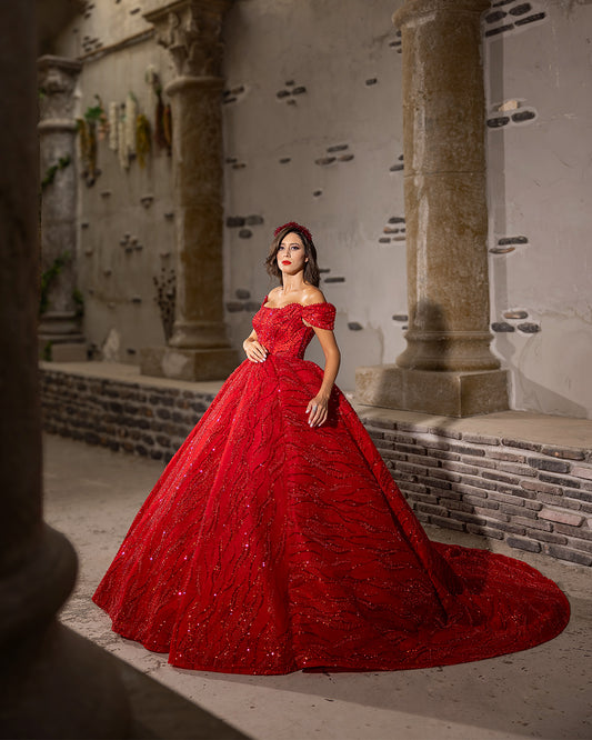 Fiery Rouge Princess Gown