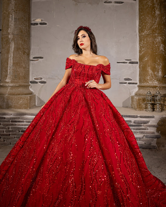 Fiery Rouge Princess Gown