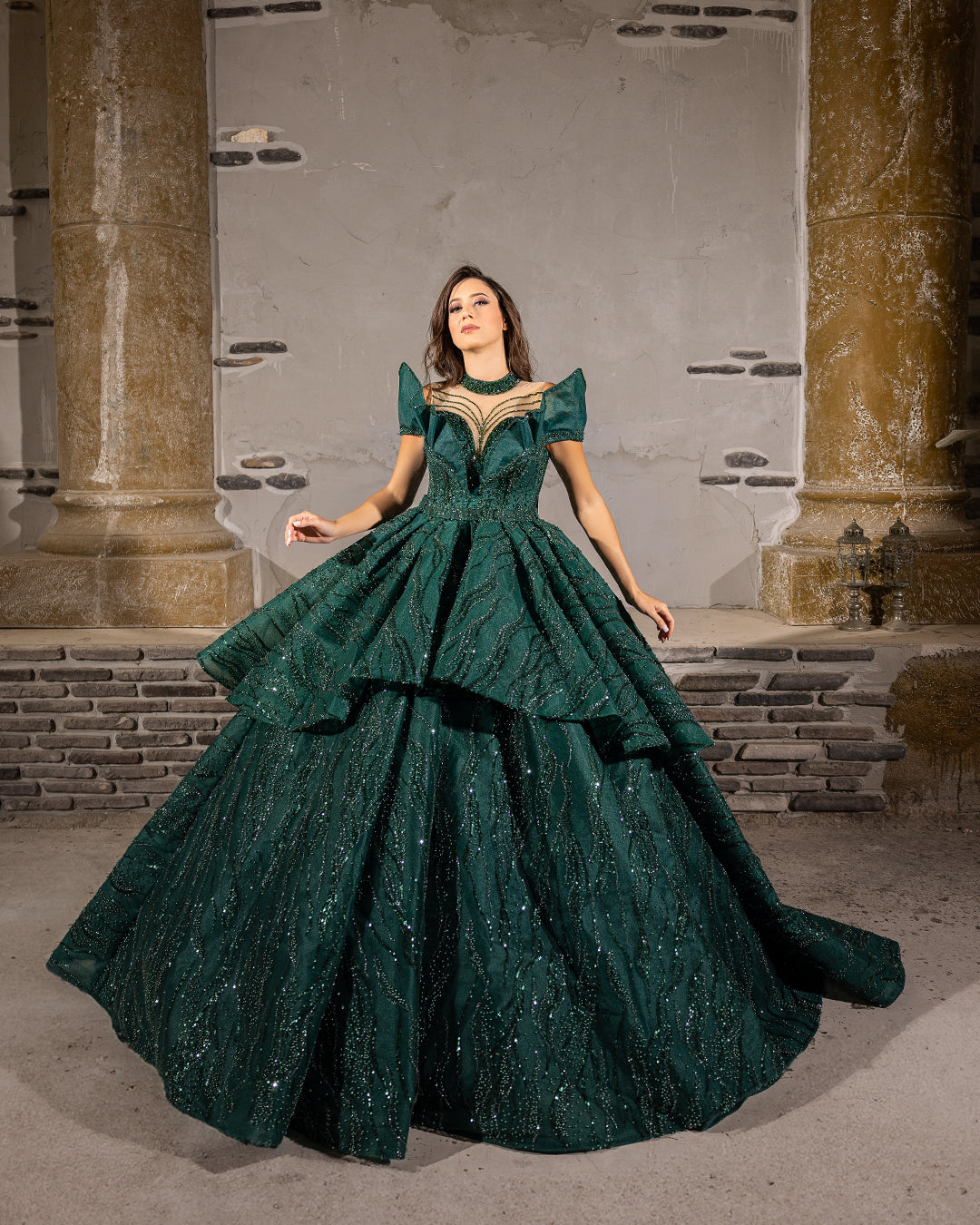 Olive Allure Ball Gown