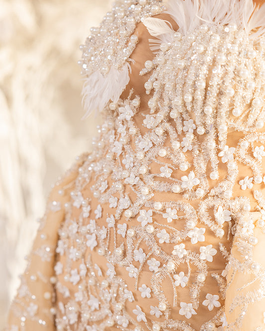 Champagne Royal One-Shoulder Gown