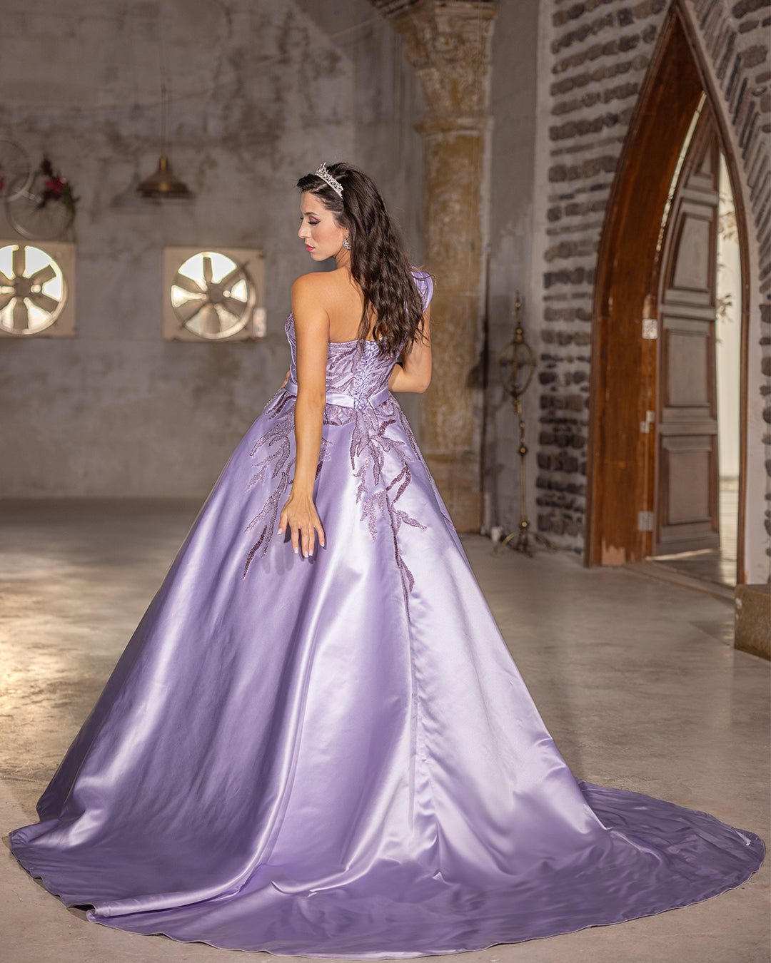 Ethereal Lilac One-Shoulder Gown