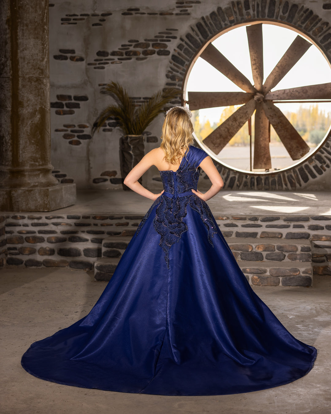 Royal Midnight One-Shoulder Gown