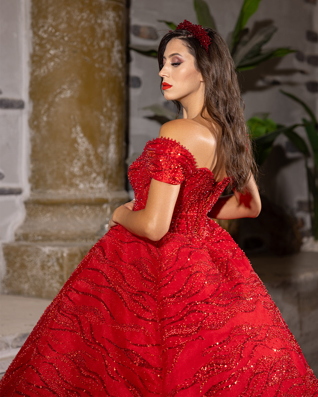 Fiery Rouge Princess Gown