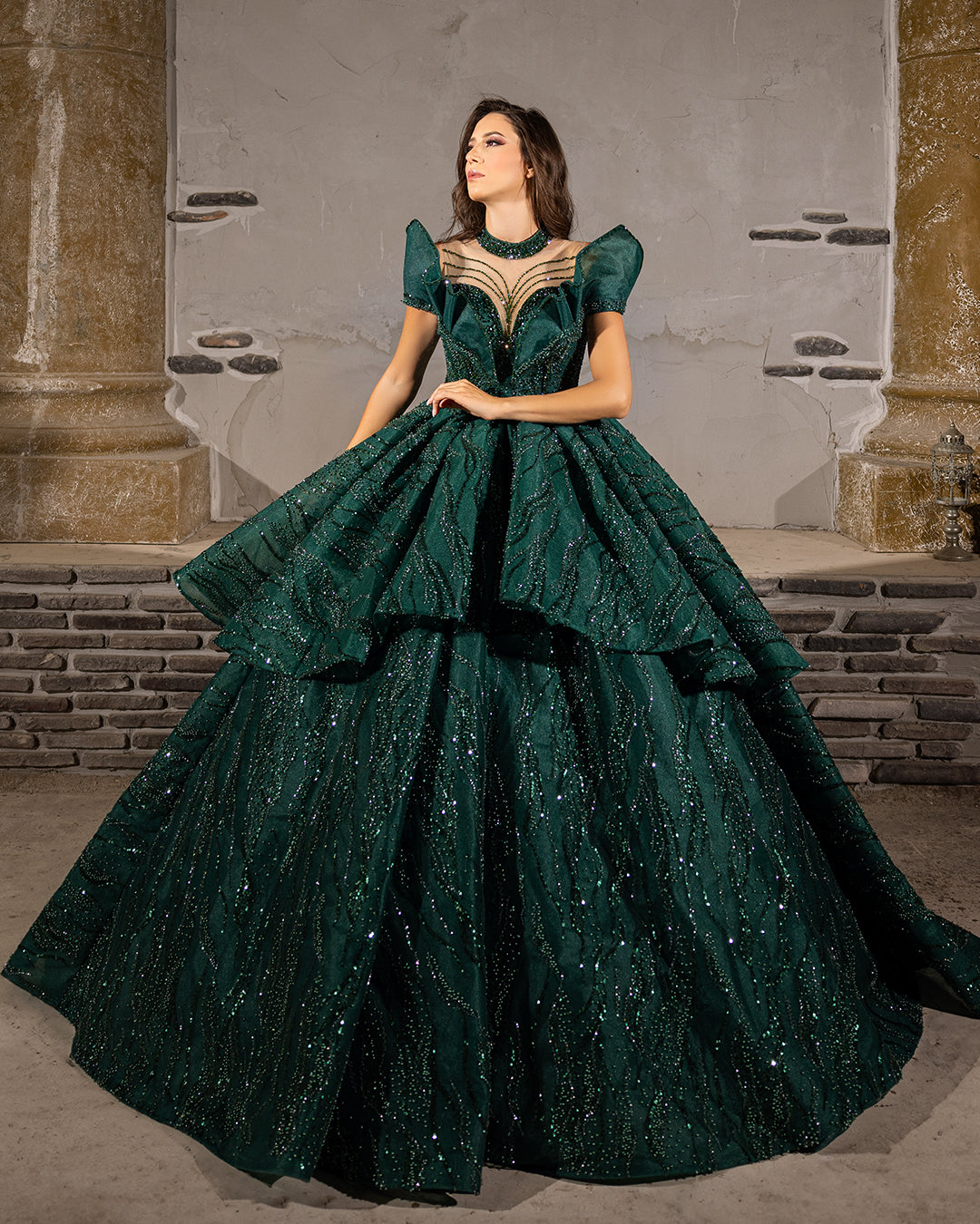 Olive Allure Ball Gown