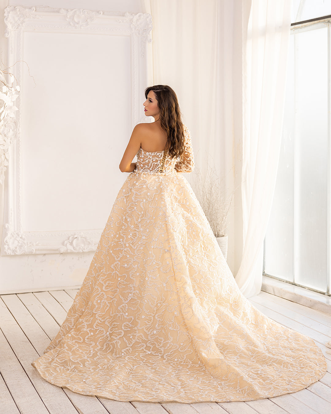 Champagne Royal One-Shoulder Gown